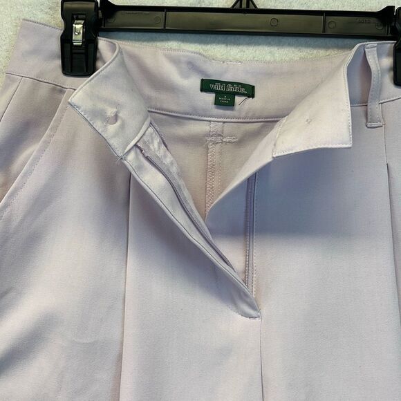 NWT WILD FABLE Dress Pants Womens Size 8 Light Violet Pleated High-Rise Wide Leg - Picture 9 of 16